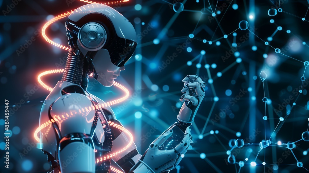 Poster technology background ai robot