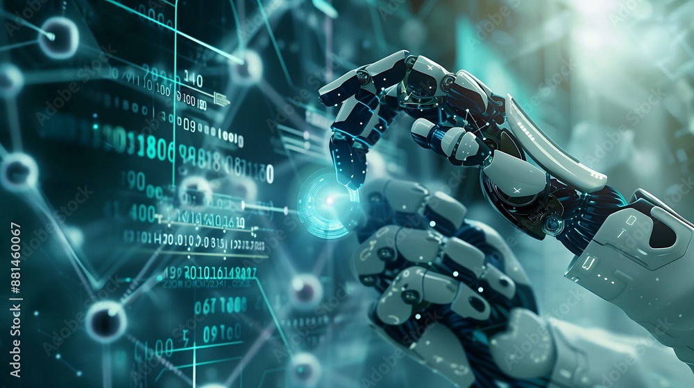 Poster technology background ai robot
