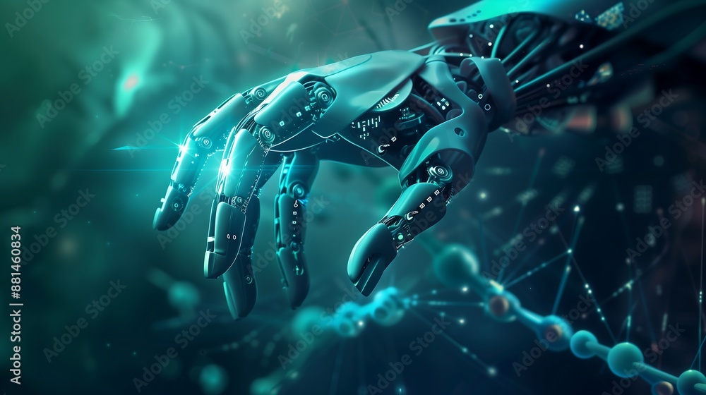 Poster technology background ai robot