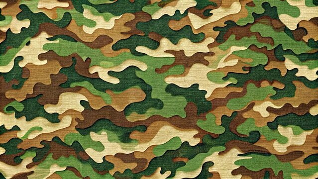 Military camouflage pattern with green and brown tones for blending into natural environments , Camouflage, Muster, Tarnfarbe