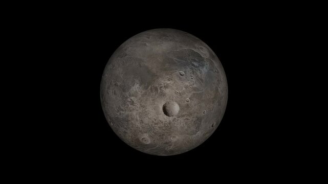 Abstract ceres fictional rotating planet animation