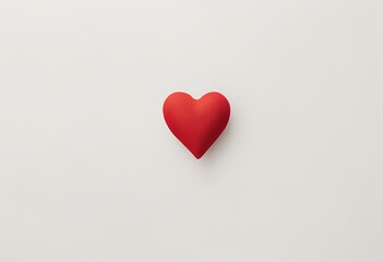 Miniature red heart on a white background