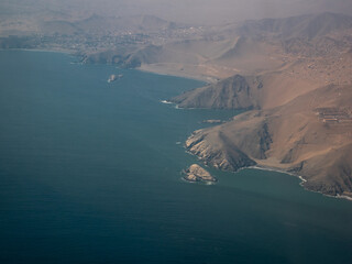 Aerial View of the Sea Shore in Lima, Peru