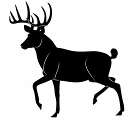 white background vector silhouette of deer