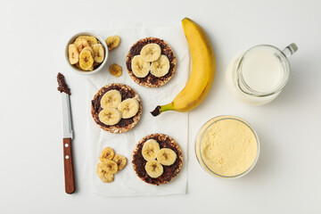 Tasty food with banana, concept of tasty food with banana