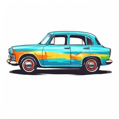 the AI Image Generator, Vintage Classic Car Illustratio