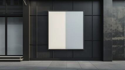 Modern blank billboard on the wall
