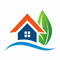 Real estate logo design vector art illustration