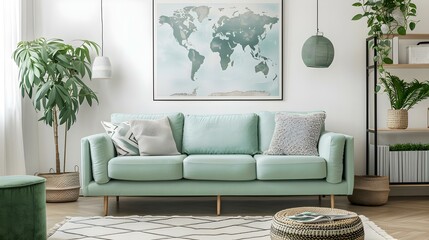Stylish Scandinavian living room interior design