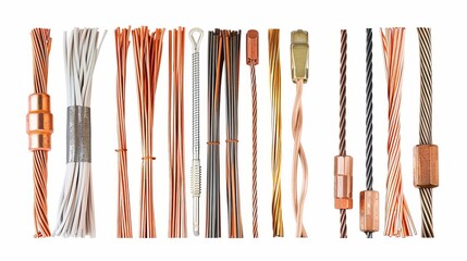 Copper electrical wires. Electrical components.
