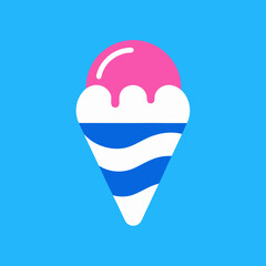 Minimalist Ice cream logo design vector art illustration