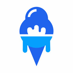 Minimalist Ice cream logo design vector art illustration