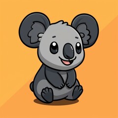 Naklejka premium cute wombat logo, simple flat, design with brown fur, burrow shape against a brown background, minimalist, color blocks