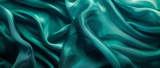 Obraz premium Teal fabric background. Abstract background