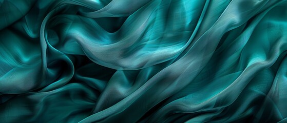 Fototapeta premium Teal fabric background. Abstract background
