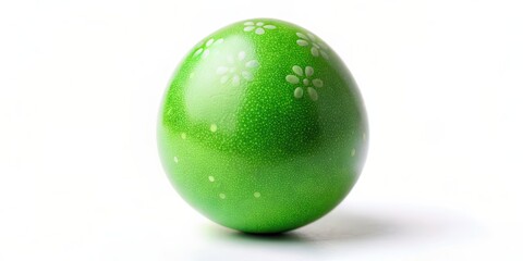 Vibrant green easter egg against a white background, Easter, holiday, celebration, colorful, traditional, decoration