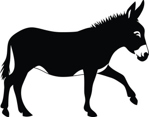 Donkey silhouette vector illustration set collection black on white background