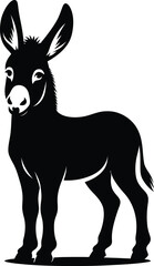 Donkey silhouette vector illustration set collection black on white background