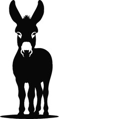 Donkey silhouette vector illustration set collection black on white background