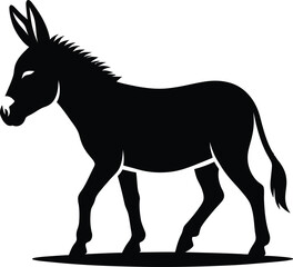 Donkey silhouette vector illustration set collection black on white background