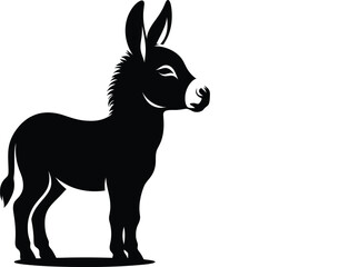 Donkey silhouette vector illustration set collection black on white background
