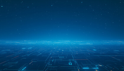 Obraz premium A dark background with stars and blue digita