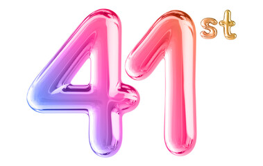 41st Anniversary Gradient Number 3D