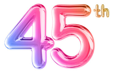 45th Anniversary Gradient Number 3D
