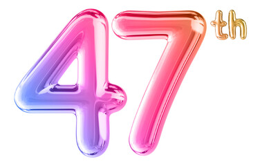 47th Anniversary Gradient Number 3D