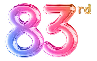 83rd Anniversary Gradient Number 3D