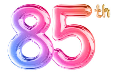 85th Anniversary Gradient Number 3D