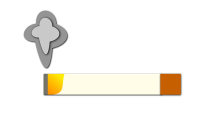 Smoke cigarette on white background