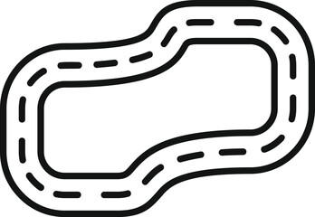 Simple black and white icon of a winding road, symbolizing the journey to success