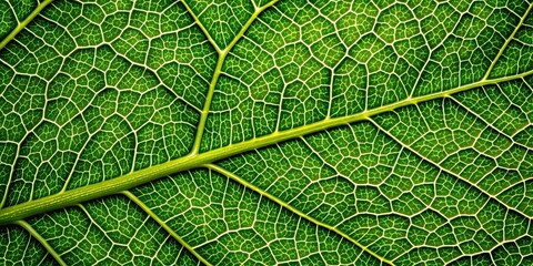 Fototapeta premium Macro photography of detailed leaf texture with visible veins and cells , leaf, texture, background, veins, cells, close up