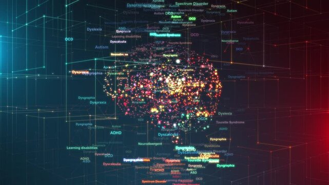 Neurodivergent Autism Spectrum Disorder Neurodiversity Background Animation