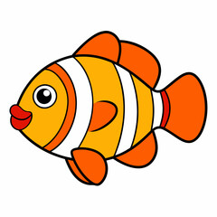 Anemonefish vector art illustration design in white background