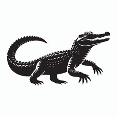 Crocodile silhouette vector on white background