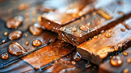 Molasses-drenched clay bricks create a unique and textural abstract background