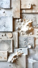 Concrete Molds with Pancake Mix Accents in Abstract Textural Composition