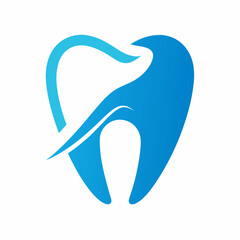 Modern style Dental logo concept on a solid with dental logo vector art illustration white background.