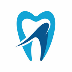 Modern style Dental logo concept on a solid with dental logo vector art illustration white background.