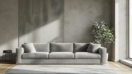 Modern interior mock-up with sofa in living room