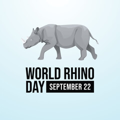 vector graphic of World Rhino Day ideal for World Rhino Day celebration.