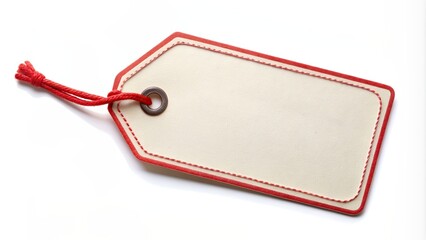 Fototapeta premium Price tag with red border on white background, retail, pricing, sale, label, discount, retail store, promotion, clearance