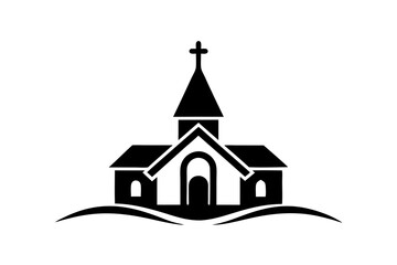 Minimalist church logo icon silhouette vector art illustration design