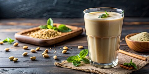 Refreshing organic Sattu flour smoothie with hydration benefits , healthy, drink, beverage, smoothie, organic