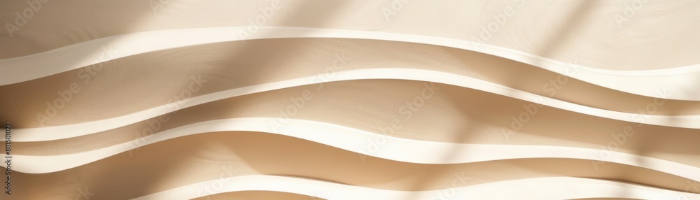 Poster abstract image of beige curvy shapes and shadows. perfect for background and design projects with a 