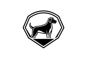 Minimalist dog logo icon design silhouette vector art illustration