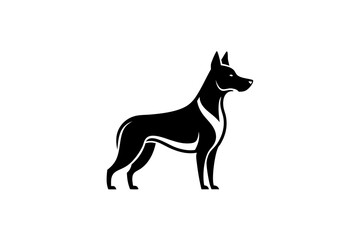 Minimalist dog logo icon design silhouette vector art illustration