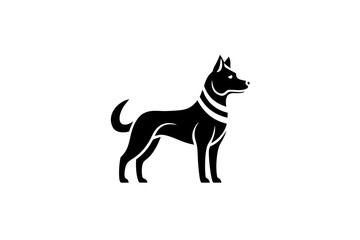 Minimalist dog logo icon design silhouette vector art illustration